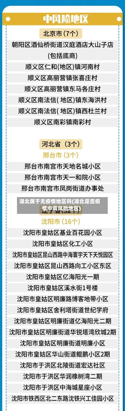 湖北属于无疫情地区吗(湖北是否疫情中高风险地区)-第2张图片