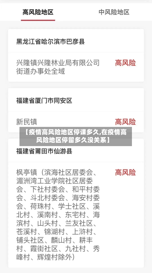 【疫情高风险地区停课多久,在疫情高风险地区停留多久没关系】
