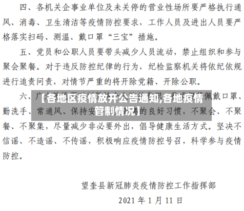【各地区疫情放开公告通知,各地疫情管制情况】